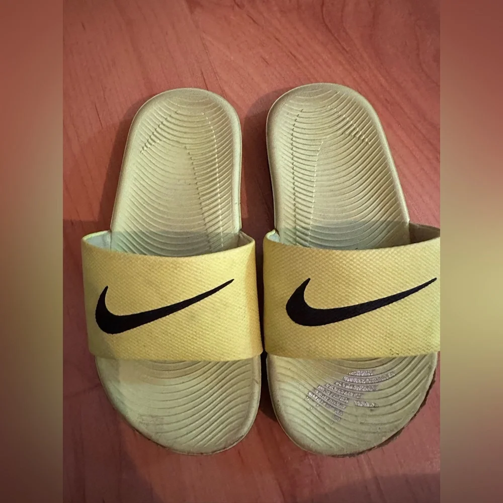Nike Boy’s Kawa Slide Sandal in Neon Green